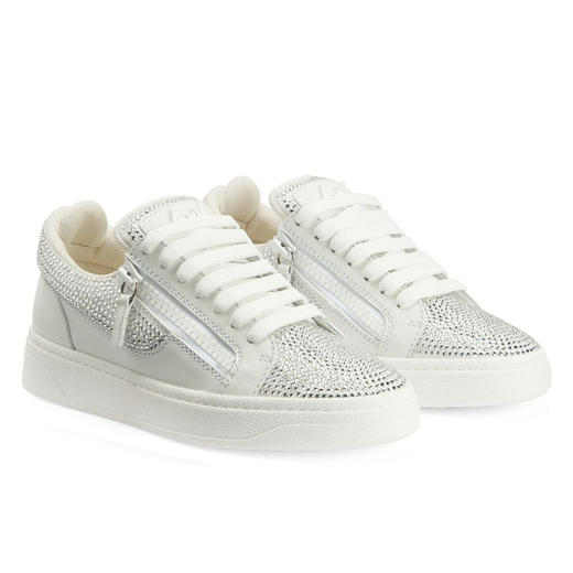 Giuseppe Zanotti 女士金属签名徽标低帮休闲运动鞋 白色 RW30018001 商品图1