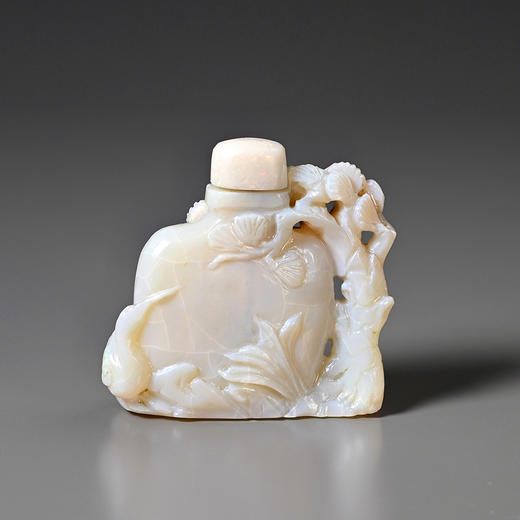 清代欧泊“松鹤延年”鼻烟壶 商品图1