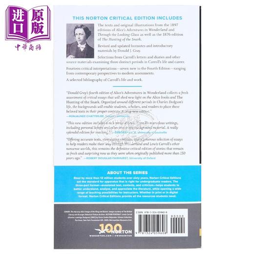 【中商原版】爱丽斯漫游仙境 第4版 诺顿文学解读系列 Alice in Wonderland 英文原版 LEWIS CARROLL 卡洛尔刘易斯   商品图1
