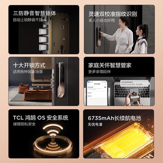 【门店同款】TCL真3D人脸识别双摄分布式猫眼4.5寸屏智能门锁C10R Pro 商品图3