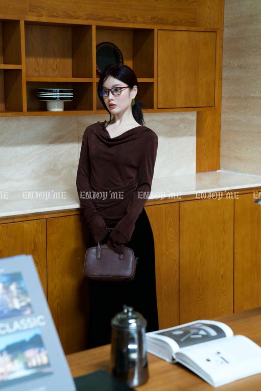 【门店同款】ENJOY秋季时光回廊荡领可一字肩上衣 159045315 商品图3