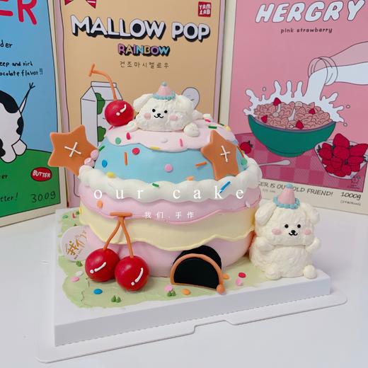 樱桃卡通小狗/kitty小动物蛋糕-低糖处理无添加 商品图2