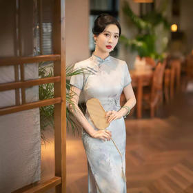 ZAYS-82288春季新款改良丝绸中长素雅日常修身显瘦中国风新中式女装旗袍