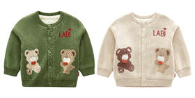 拉比-童衣类（冬）H4小熊棉线全开外套（PH)