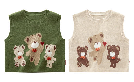 拉比-童衣类（秋）H4自然棉线马夹（PH) 商品图0