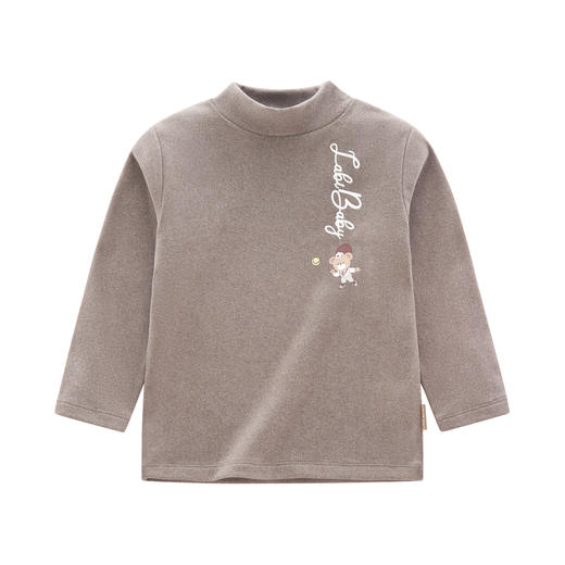 拉比-童衣类（秋）H4悦动半高领上衣米白（PH) 商品图0