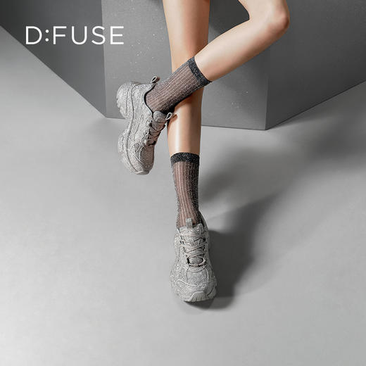 D:FUSE迪芙斯2024年秋季新款爆闪满钻厚底休闲老爹鞋运动鞋DF43112374 商品图8