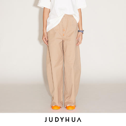JUDYHUA 松紧抽绳弧形长裤 商品图0