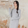 Famecoco范可儿连衣裙含羊毛纯色圆领刺绣H型文艺长裙女FAB6FA032 商品缩略图2