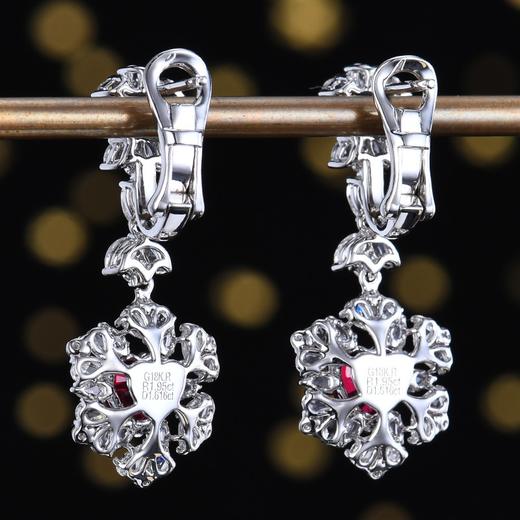 1.95ct 5.92g 红宝石耳钉 商品图2