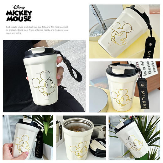 格沵（germ） 迪士尼联名咖啡杯女美式316不锈钢便携女士男士车载大容量保温杯 390ml 商品图1