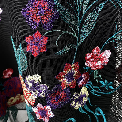 9c 千年情话—梁祝绣花无袖连衣裙漆黑色LZ3S19 商品图4