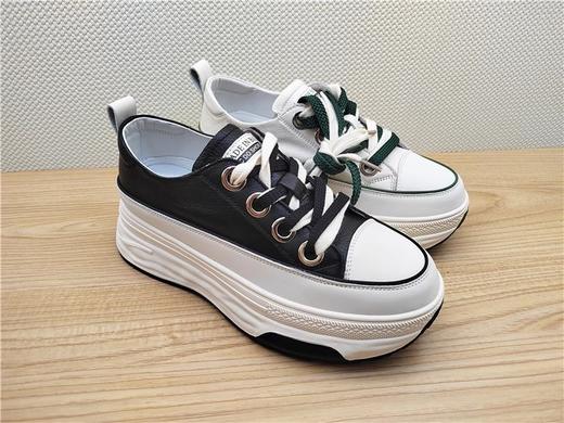 豪行22309201真皮运动休闲低跟女鞋单鞋皮鞋 商品图1