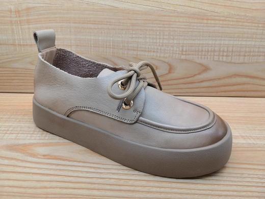 豪行22338391真皮复古休闲平跟女鞋单鞋皮鞋 偏小 建议拍大一码 商品图0