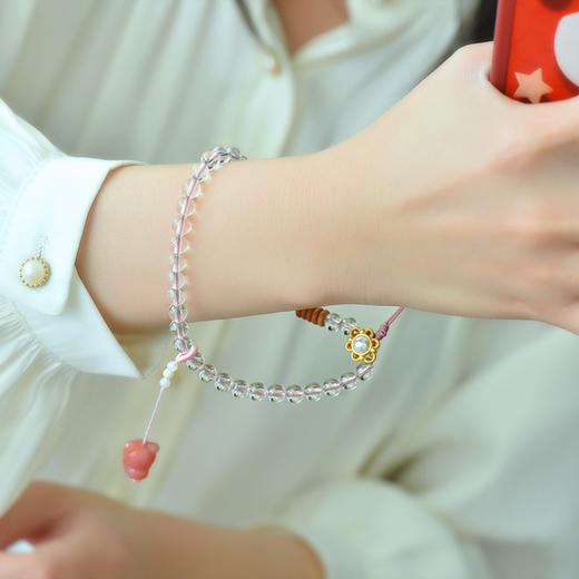 天然白水晶手机链 JD 商品图0