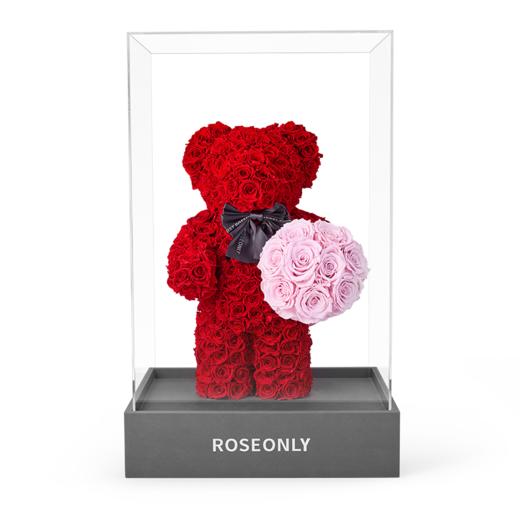 【告白神器】ROSEONLY诺誓 高级定制永生玫瑰系列玫瑰告白站立熊送女友礼物 商品图1