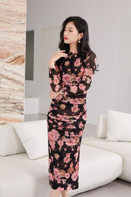 《花间集》～秋海棠”主题款水红色连衣裙HJ3S53 商品图3