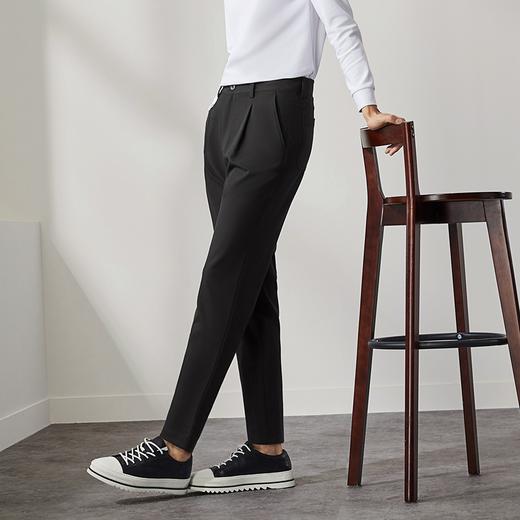 柒牌男装九分休闲裤男2024秋季新款时尚百搭锥形裤男士黑色萝卜裤	127H72480 商品图1