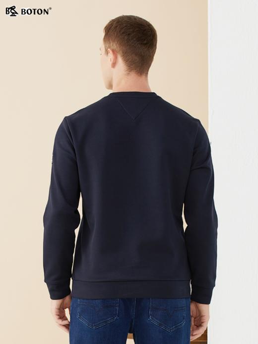 波顿春秋季男士百搭休闲高端字母品牌圆领针织长袖卫衣MT919123 商品图5