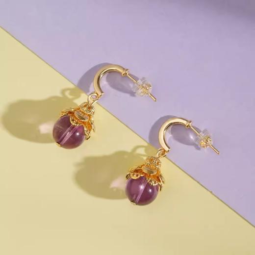 富贵花开紫水晶耳环 商品图3
