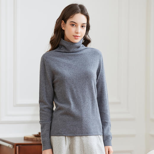 Famecoco范可儿100%绵羊毛高领针织衫毛衣FAB8DC021 商品图0