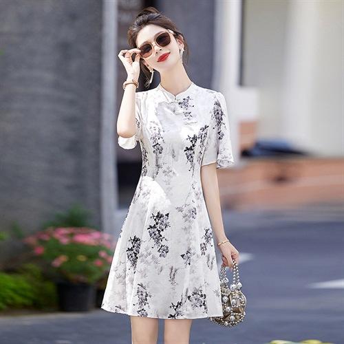 新中式改良旗袍连衣裙，甜美气质年轻款短小个子裙子HR-MEIQIN6070 商品图1