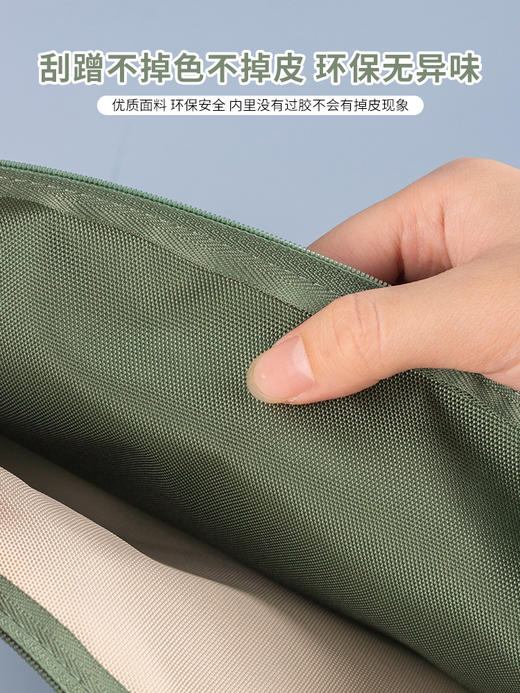 欧力益双层文件袋A4办公资料袋拉链式学生书本分类袋大容量证件孕检病历保险单据收纳袋A5轻便笔袋防水可定制 商品图3