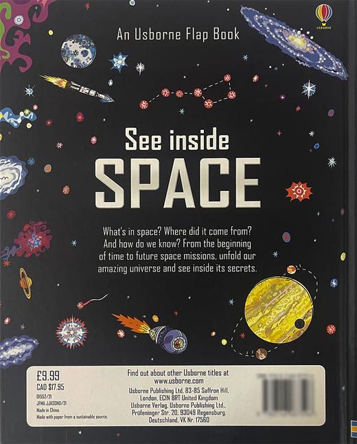 尤斯伯恩看里面系列 太空 英文原版 See Inside Space 英文版儿童英语科普百科 探秘太空宇宙 宇宙知识 飞船星空黑洞 进口书 商品图2
