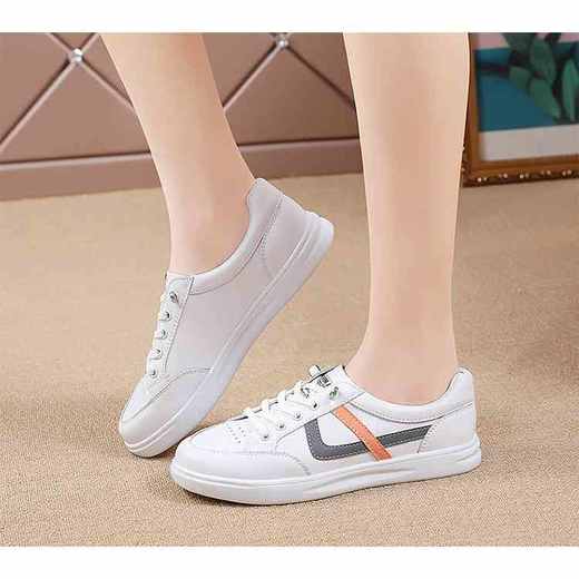 【轻便舒适】秋季新款学生真皮小白鞋   B82025 商品图2