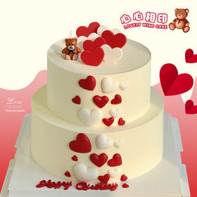 【心心相印】温柔和浪漫藏着心里-双层水果夹心蛋糕