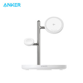 Anker安克 苹果三合一15W无线充电器磁吸底座 B25M3