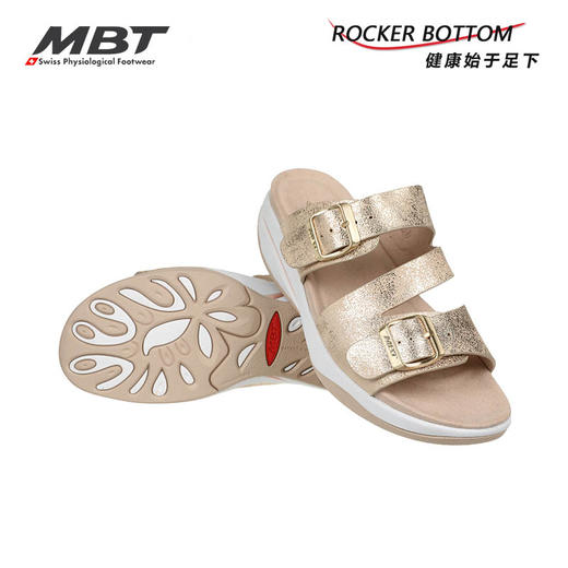 MBT足健康鞋 女厚底 凉拖鞋足弓支撑拉伸小腿增高防滑 金属色KACE 商品图3