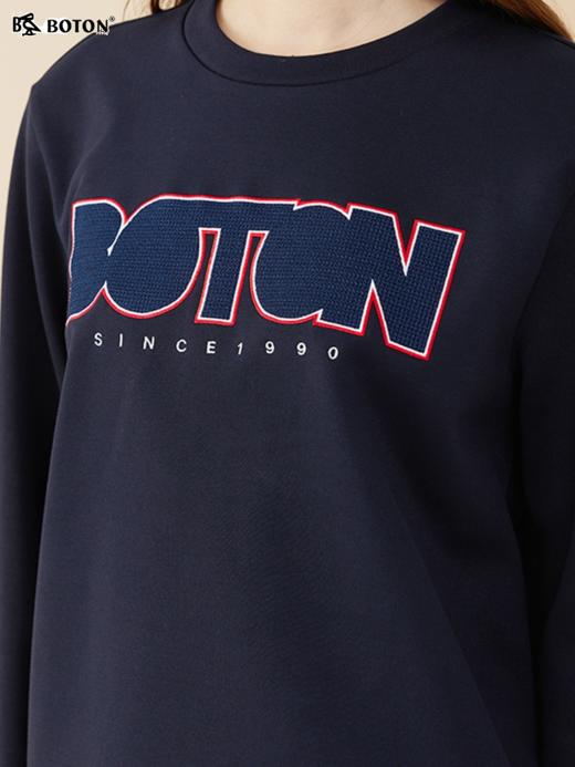 波顿春秋高端女士圆领绣花针织卫衣休闲百搭厚实挺括LT280123 商品图6