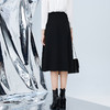 EITIE爱特爱秋季新款时尚通勤高腰百搭中长裙黑色A字半身裙7506205 商品缩略图4