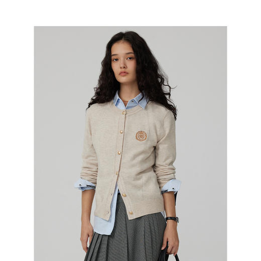 TeenieWeenie小熊字母毛针织开衫女冬季毛衫TTCK244901W 商品图0