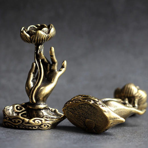 【佛手莲花迷你小香炉】创意新中式倒流迷你小香炉 莲花佛手仿古古玩小香器 商品图4