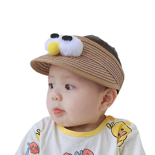 儿童帽子帽夏宝宝可爱眼睛遮阳帽婴儿帽子空顶草帽卡通百搭太阳帽 商品图4