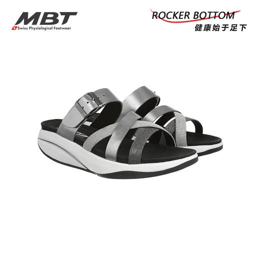MBT足健康鞋女厚底休闲凉拖鞋 足弓支撑 增高提臀 防滑牛皮FASI 商品图5