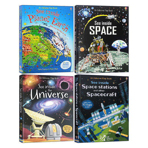 尤斯伯恩看里面系列4册 地球 太空英文原版 Usborne See inside Planet Earth 英文版儿童英语科普读物 大开本翻翻纸板书 进口书籍 商品图0