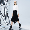 EITIE爱特爱秋季新款时尚通勤高腰百搭中长裙黑色A字半身裙7506205 商品缩略图1