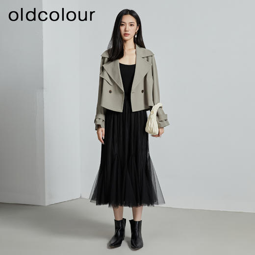 oldcolour秋季新款宽松时尚英伦风小个子西装短外套女P320403A1 商品图0