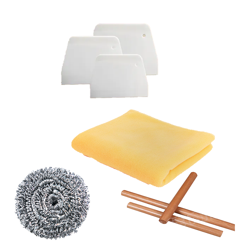 【厨房大礼包】抹布1条+擀面杖1个+面板刮刀1个+钢丝球1个