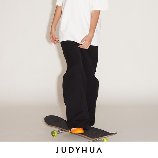 JUDYHUA 松紧抽绳弧形长裤 商品图3