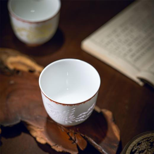 富玉 | 富玉窑 手工矾红 彩色玲珑龙凤对杯 商品图4