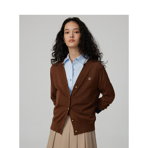 TeenieWeenie小熊字母毛针织开衫女冬季女毛衫TTCK244903W 商品图1
