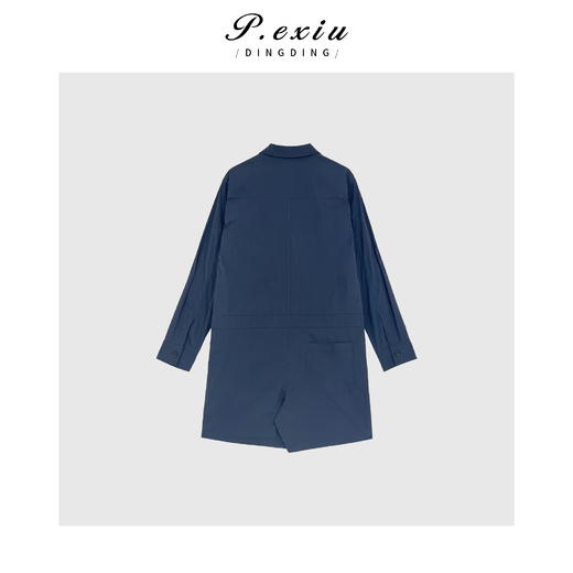 04-3潘依绣丁丁宠粉PanYiXiu/潘依绣气质小众设计工装风翻领排扣连体裤 W-62273 商品图2