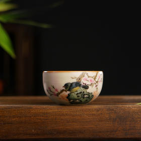 问鼎松涛彩绘哥窑抚思杯(春来鹊鸣)（缺货）