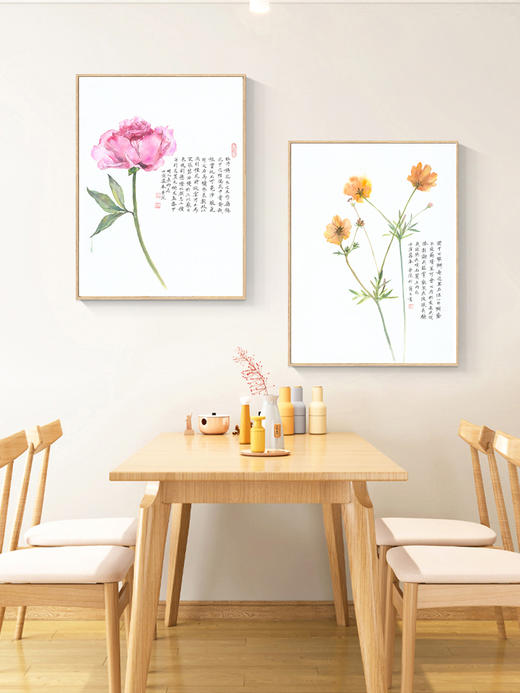 小林漫画  客厅装饰艺术/沙发背景墙/挂画  实木画框 商品图0