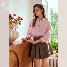
OLrain欧芮儿条纹长袖衬衫女秋季2024年新款通勤气质显瘦百搭衬衣