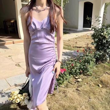 半醒22姆米真丝连衣裙女防凸点桑蚕丝睡裙仙女度假裙小礼服夏季 商品图5